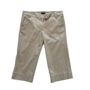 J. CREW Khaki Clam Digger Favorite Fit Cropped Pants Size 6P